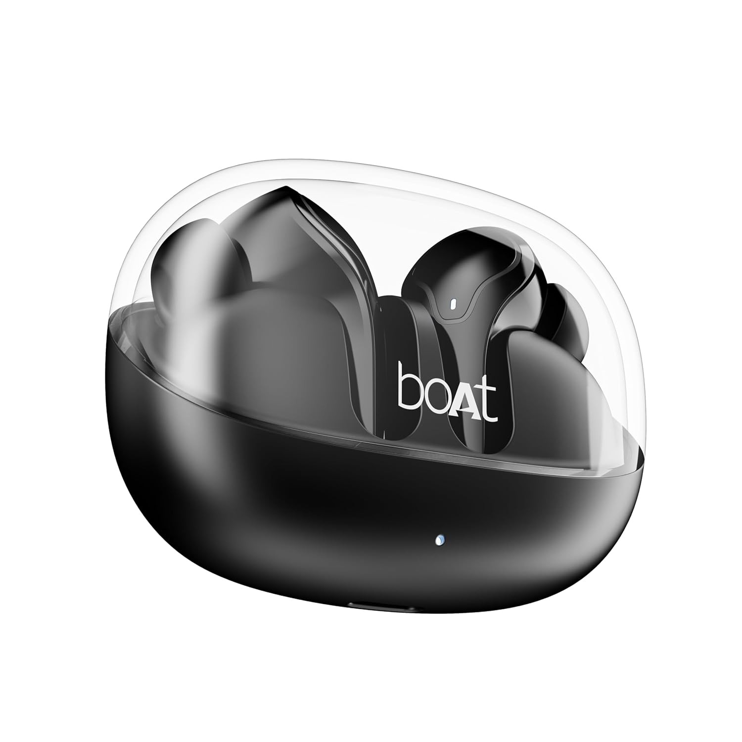 boAt Airdopes 311 Pro, 50HRS Battery, Fast Charge, Dual Mics ENx Tech, Transparent LID (Active Black)