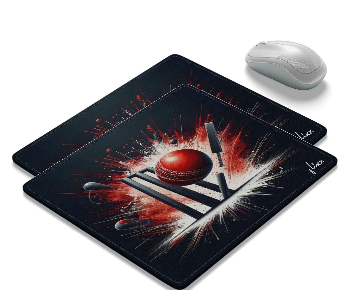Flixx Computer Laptop Non-Slip Rubber Mousepad (3 mm ) Clean Bowled-Pack of 2