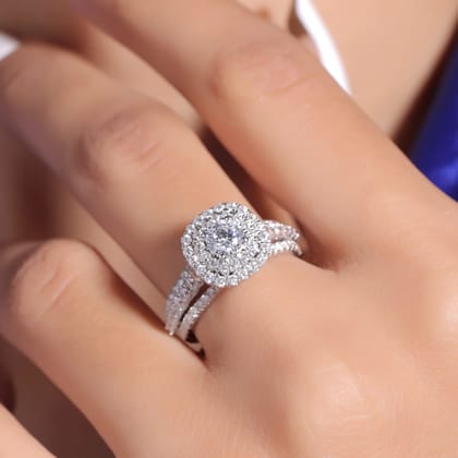 Arabella Round Solitaire Silver Ring for Women-13 / White Gold
