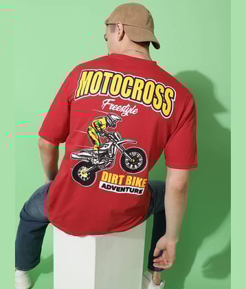 BUKKL Cotton Oversized Fit Printed Half Sleeves Men's Round T-Shirt - Multicolor6 ( Pack of 1 )