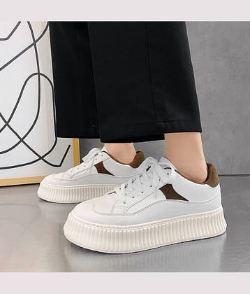 Asteroid Fashion Colorblock Men Casual Partywear Sneakers. White Men's Sneakers