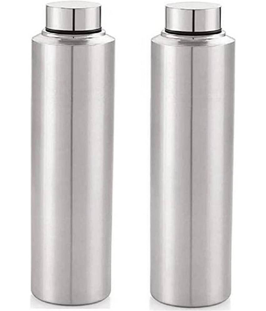 Dynore - Fridge Bottle Silver Water Bottle 750 mL ( Set of 2 )