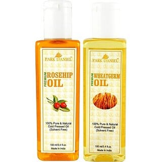 PARK DANIEL Organic Rosehip oil and Wheatgerm oil - Natural &amp; Undiluted combo of 2 bottles of 100 ml (200ml) (100 ml)