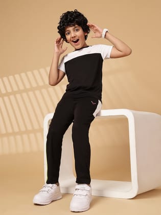 Invincible Kids Color Block T-shirt-Black/Lime/White / 6-8 YRS