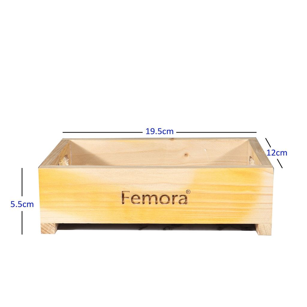 Femora Borosilicate Glass Oil Bottle, 500 ML with Ghee Brush Jar 250 ML in One Wooden Tray for Kitchen