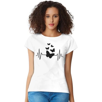 Women's Cotton Western Wear T Shirt S (White)