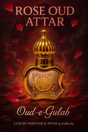 Rose Oud Attar | Oud-e-Gulab | Long Lasting Arabic Rose & Oud Fragrance Oil for Men & Women | Alcohol-Free Fabric Use Traditional Attar by LinBerlin