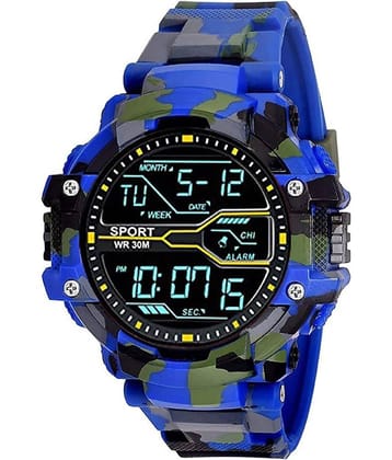 Hala - Blue PU Digital Men's Watch