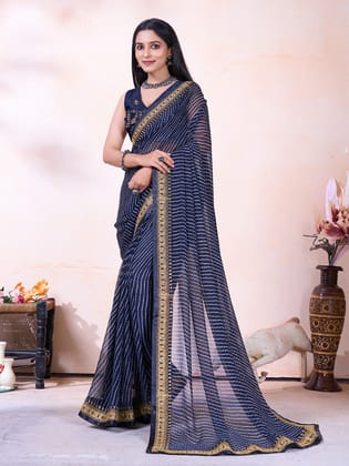 Georgette Saree for Special Occasions || Leheriya Print Saree with blouse piece for Girls and Women || Ethnic Leheriya Saree for Women ||