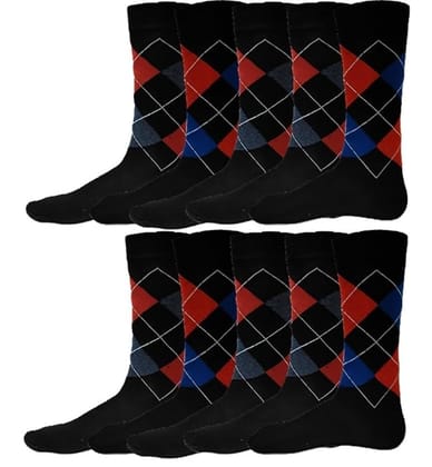 VOICI Men's Formal Socks Black, White Blue and Grey Color Free Size - 10