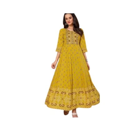 Ajrakh Dee Cee Flared Kurti Size-Xl