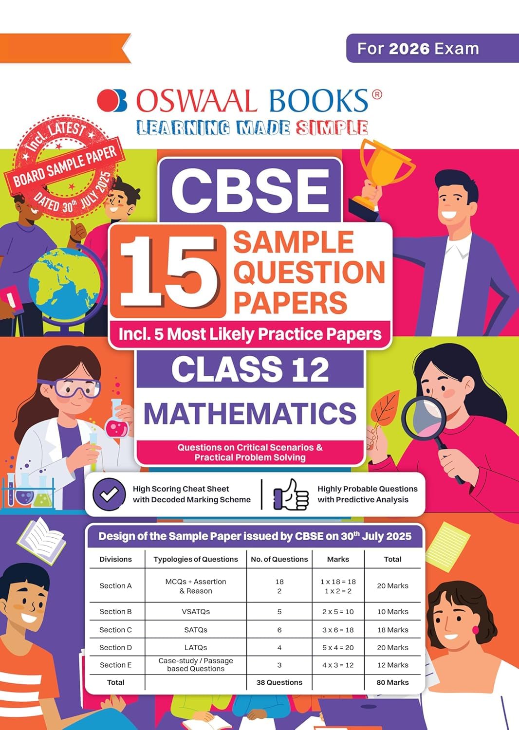 Oswaal CBSE 15 Sample Question Papers Class 12 Mathematics for 2026 Board Exam (As per CBSE Sample Question Paper issued on 30 July 2025)-15mathsposwaal12 [Paperback] Oswaal