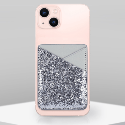 Silver Glitter Phone Wallet
