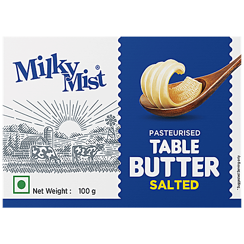 Milky Mist Table Butter - Salted, Pasteurised, Rich, Creamy, 100 g