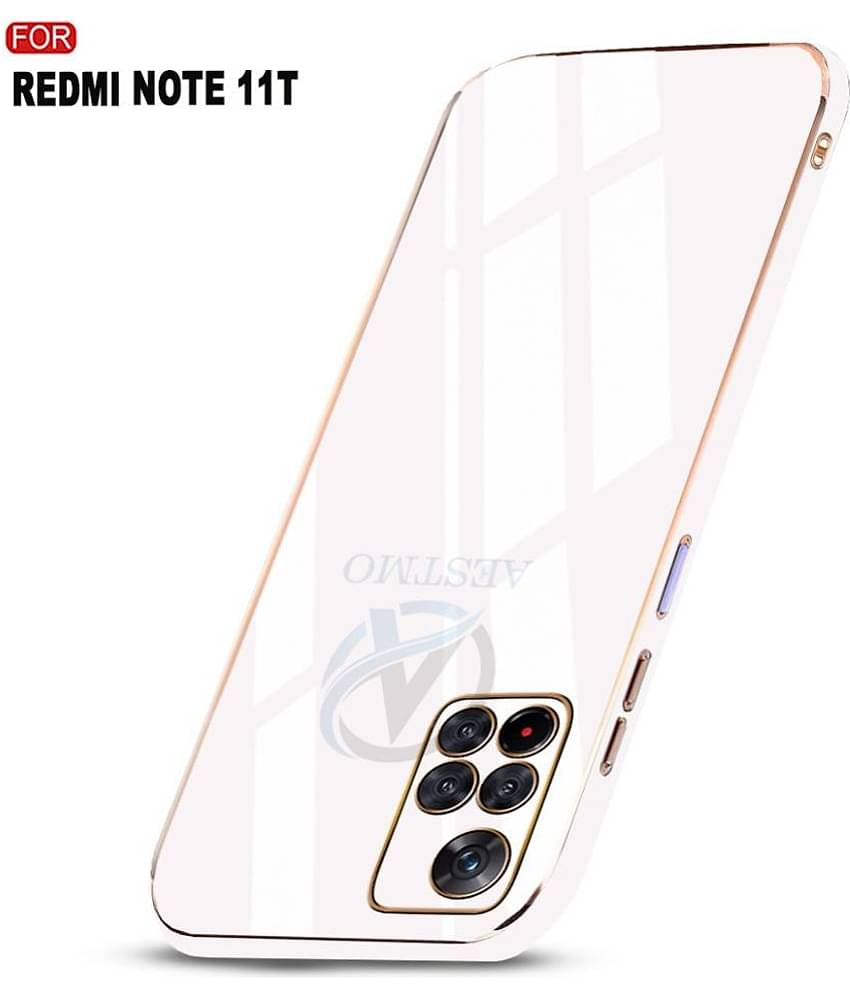 AESTMO - White Polycarbonate Plain Cases Compatible For Redmi Note 11 T ( Pack of 1 )