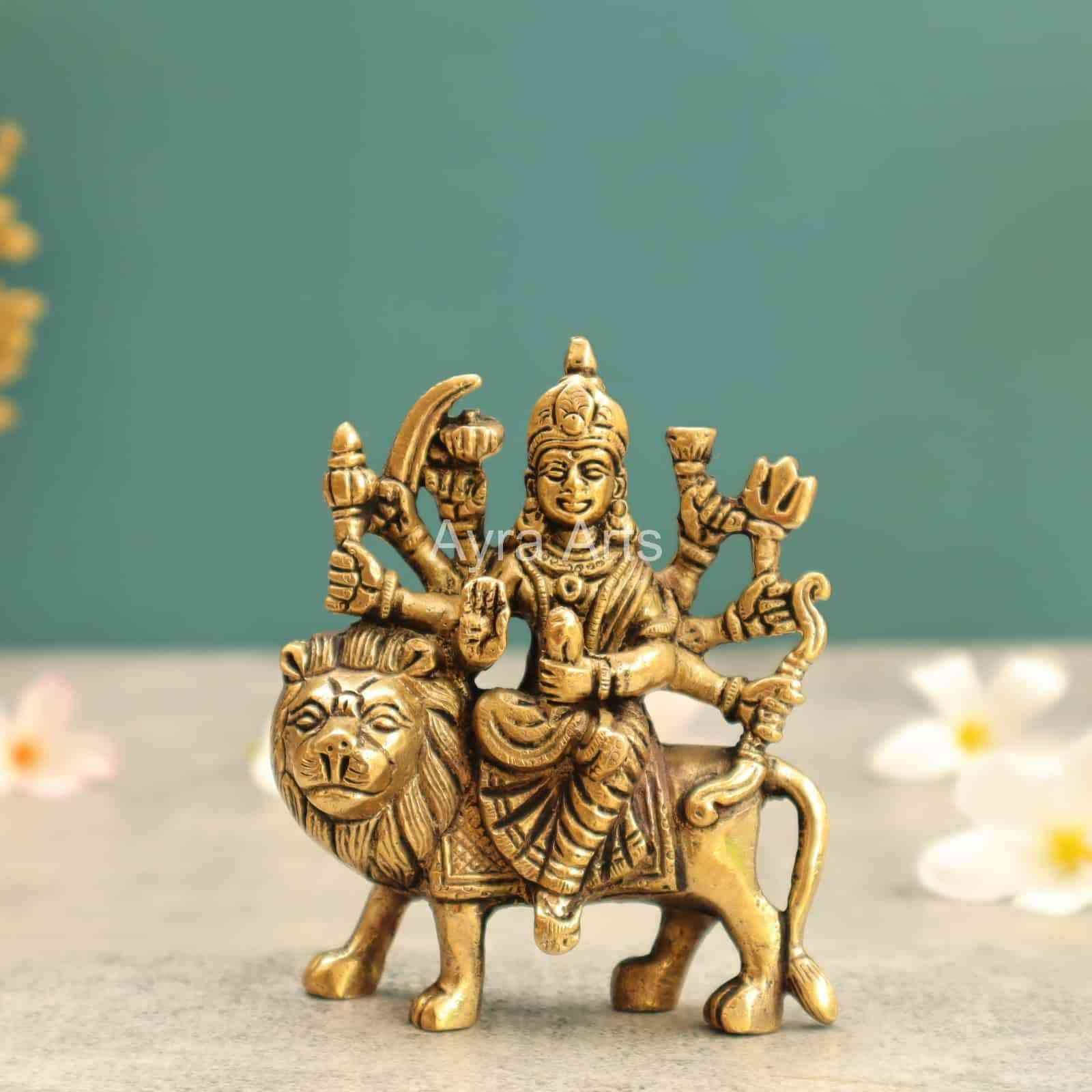 Brass Shri Maa Durga Idol - 4 Inch Height
