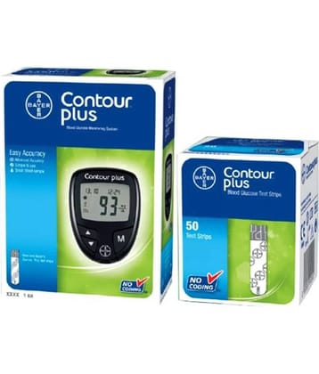 Bayer Contour Plus Glucometer + 50 Strips +100 Lancets +100 Swabs