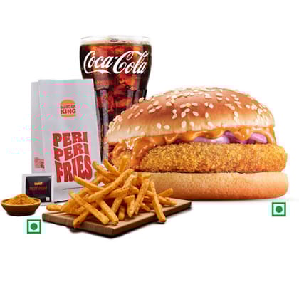 Crispy Veg Burger Peri Peri Meal (R)