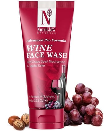 NutriGlow NATURAL'S Advanced Pro Formula Wine Face Wash for Daily Use, Deep Cleansing Niacinamide For Women and Men, 100gm