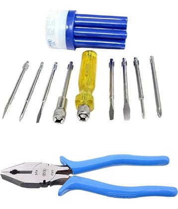 Pye 2 Hand Tool Combo (8 Pcs Screwdriver Set/Lineman Plier 200 Mm)