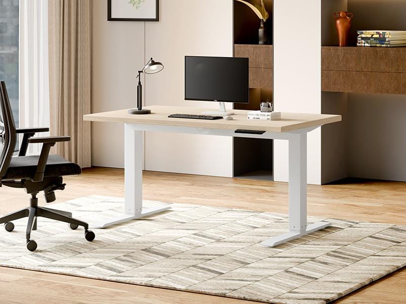 Workout Power Operated Height Adjustable Study Table with 4 Memory Presets - 1-Year Warranty, Highland Pine
