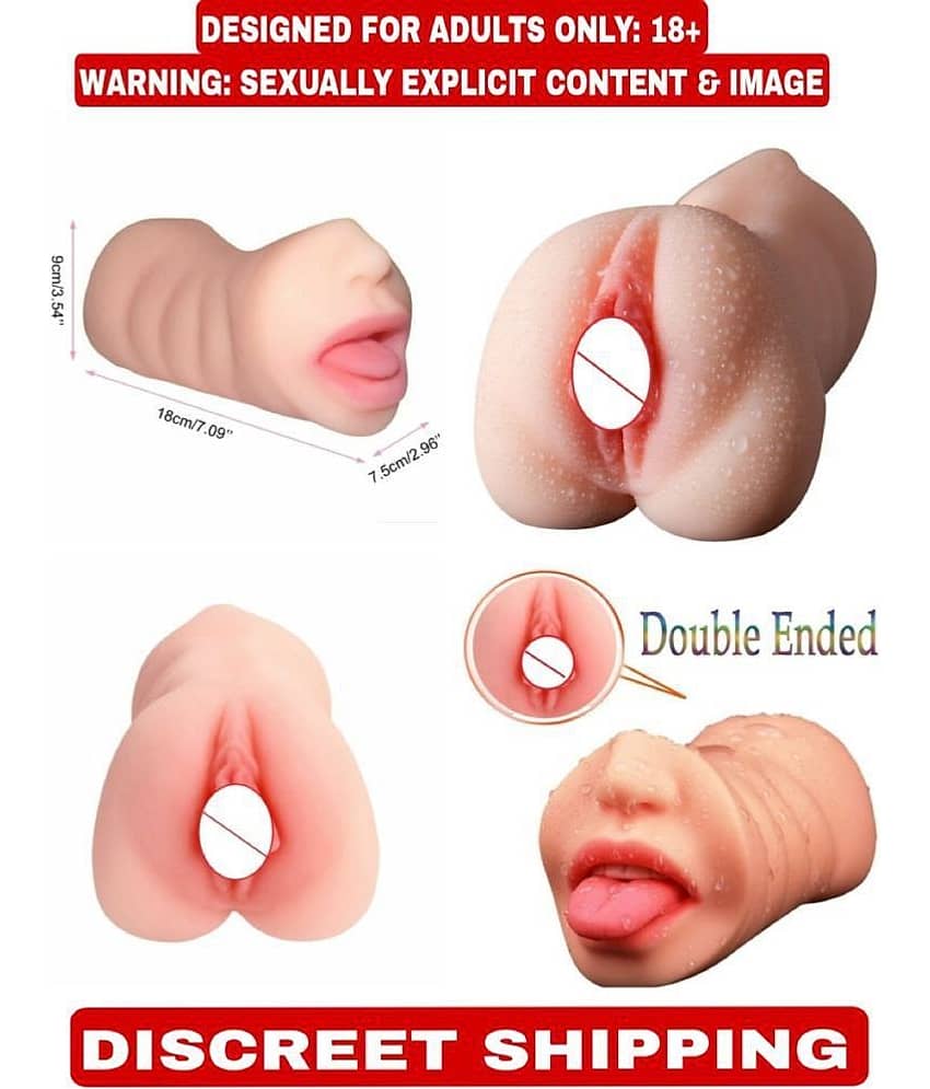2IN1 Male Masturbator With Mouth And Vagina On Different Sides Sex Toy For Men By Knightriders