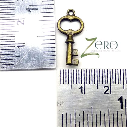 Brand Zero Vintage Metal Charms - Key Design 1 - Pack of 1 Pcs - 22mm*10mm*2mm