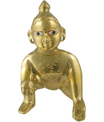 Santosh Brass Krishna Idols / Bal Gopal / Laddu Gopal / Thakur Ji / Bal Kanheyya Ji Statue In Brass For Temple Home & Office In 100% Brass