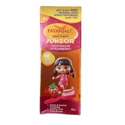patanjali dant kanti junior strawberry tooth paste 80 gm