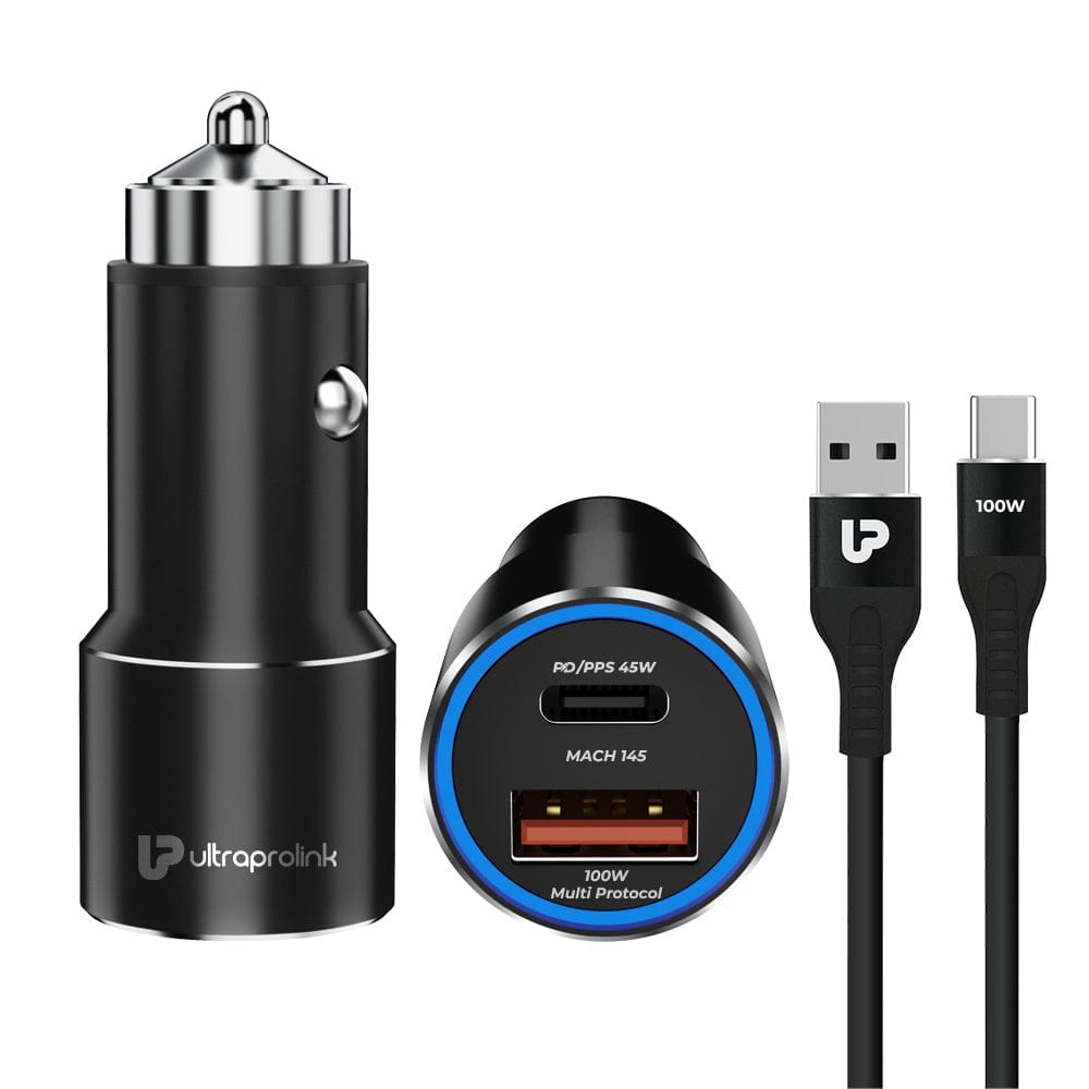 145W Car Charger-Dual USB with 1m Cable-Mach 145W All Protocol