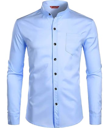 Yugnik Cotton Blend Slim Fit Full Sleeves Men's Formal Shirt - Sea Green ( Pack of 1 )