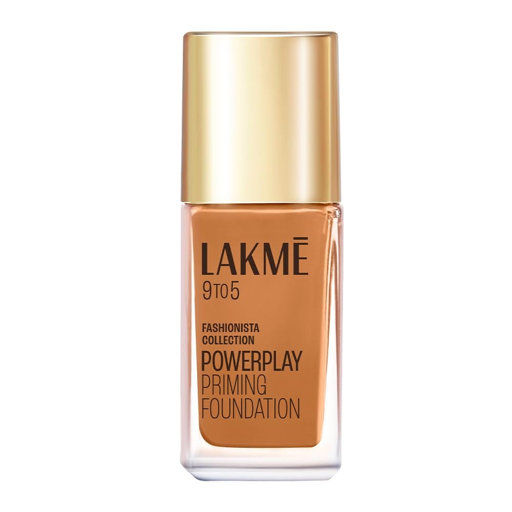 LAKM Powerplay Priming Foundation Liquid, Natural, Flawless Finish, Medium To Full Coverage, Built in Primer, Long Lasting,SPF 20, Cool Cinnamon, 25 ml LAKM Powerplay Priming Foundation Liquid, Natural, Flawless Finish, Medium To Full Coverage, Built in 