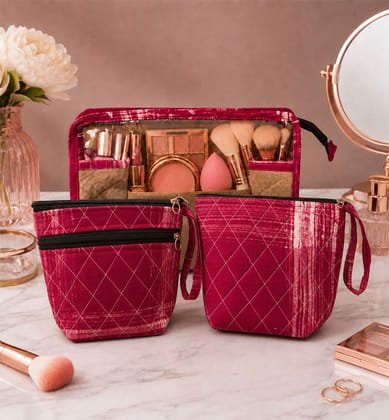 Handcrafted Batik Cotton VanityKit Pouch Set
