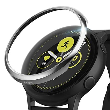 Bezel Styling Cover for Galaxy Watch Active (2019) -  Glossy Silver [Stainless Steel]
