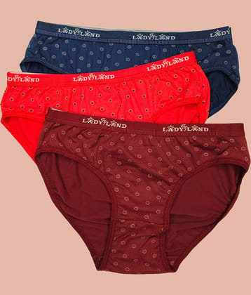Ladyland Cotton Hipster ( Multicolor , Pack of 3 )