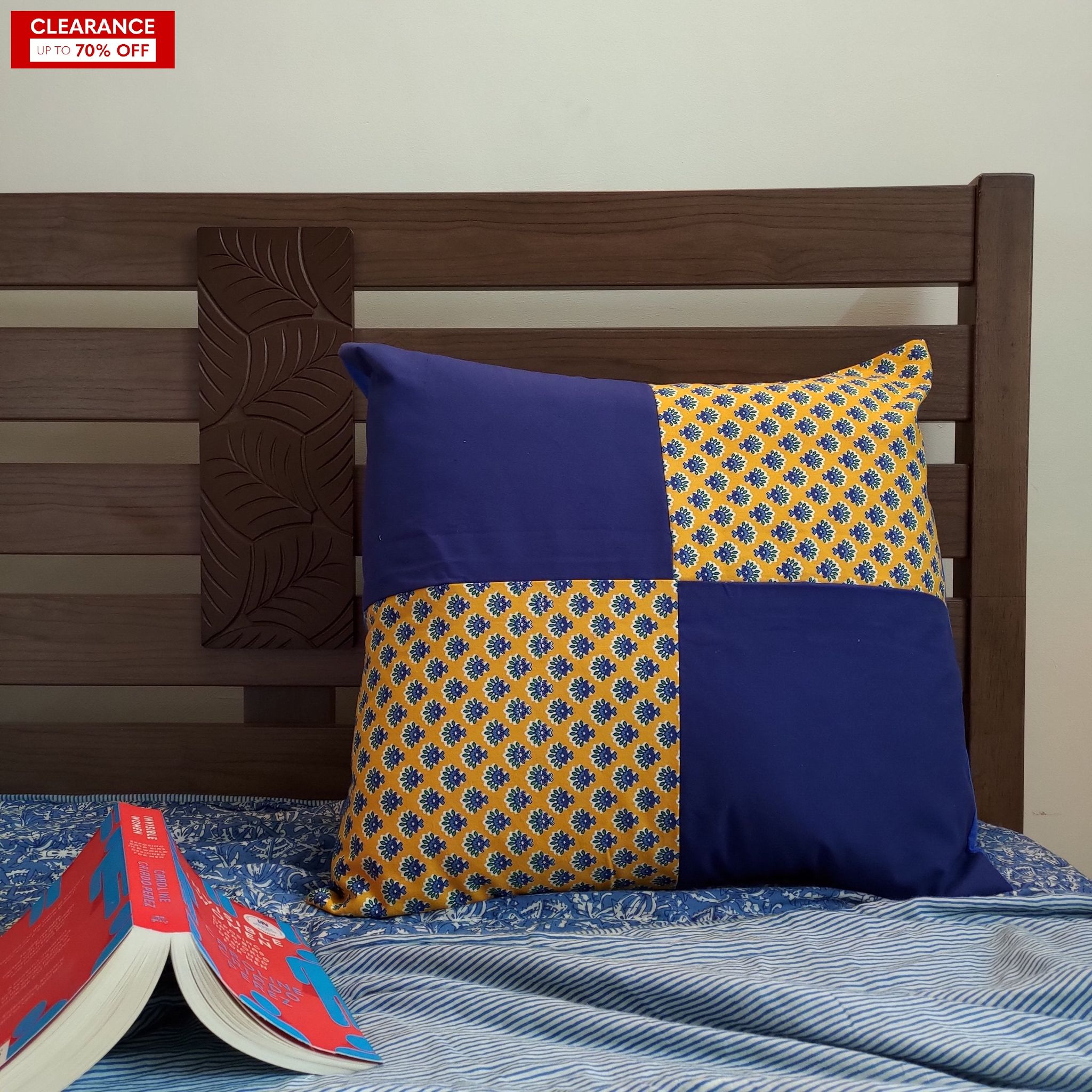 24" cushion cover-Canvas Blocks Yellow-24 x 24 inches