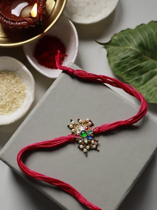 Ashta Multicolored Floral Rakhi-Multicolored