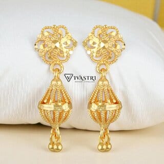 Vivastri Top Trending Alloy Gold Plated Jhumki Earrings for Women & Girls [VIVA2566ERG]