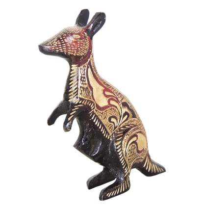 Antique Finish Brass Kangaroo Decorative Statue for Living Room Decor, Height : 5 Inch (ANMAS217 A)