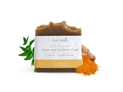 Soft Hues Neem & Turmeric Soap | Natural Soap for Men & Women (100 g - Pack of 1)
