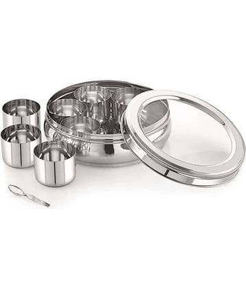 Visaxmi Steel Masala Box Steel Silver Spice Container ( Set of 1 )