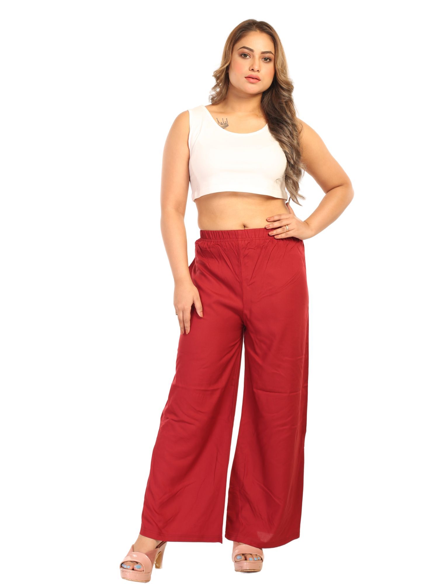 057RVR 4Cats Free Size Radiant Palazzo - Mustard