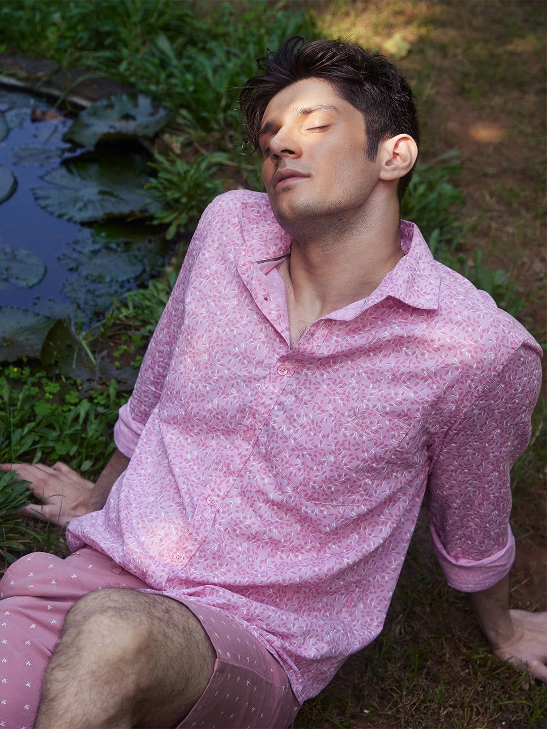 Baby Pink Floral Shirt-L / Pink