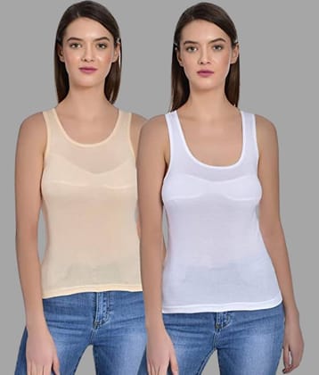 AIMLY Cotton Camisoles - White Pack of 2