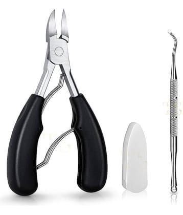 THR3E STROKES Toenail Clippers, Medical Grade Toe nail Trimmer, Nail Clippers for Thick Nails or Ingrown Toenail Tool, Stainless Steel Sharp Pedicure Toe Nail Clippers Adult, with Easy-to-Grip Rubber Handle.