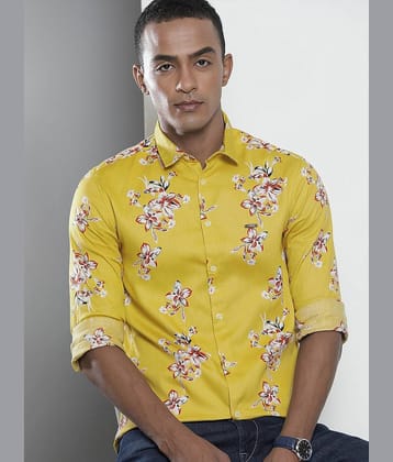 The Indian Garage Co. 100% Cotton Slim Fit Printed Full Sleeves Men's Casual Shirt - Yellow ( Pack of 1 )