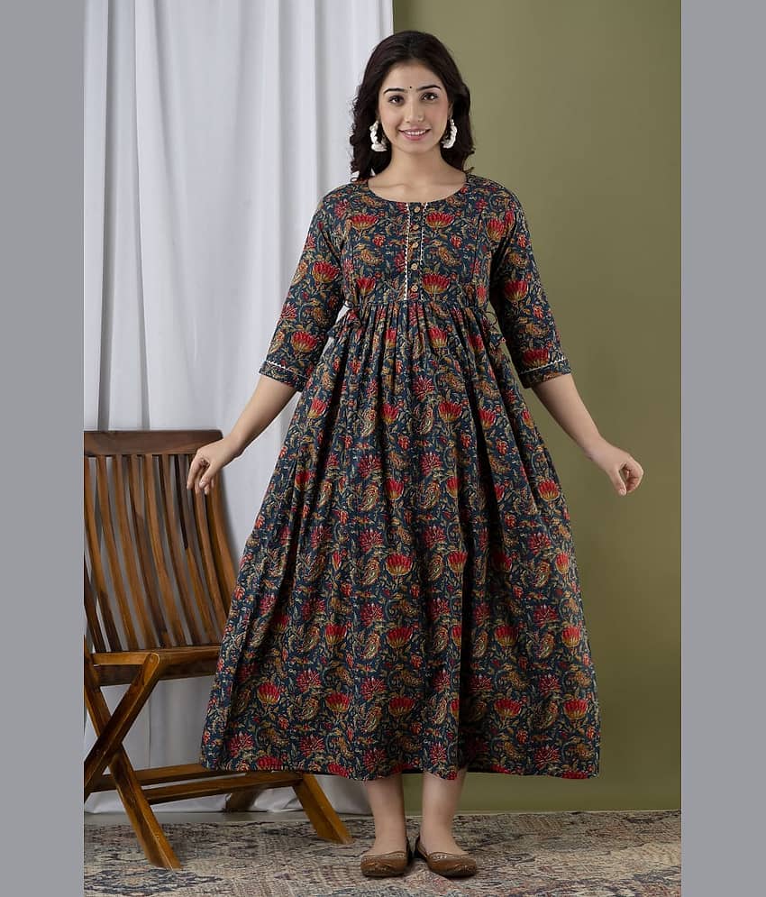 Nevisha Style Blue Cotton Maternity Kurta Single