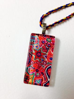 Very-Strawberry Rectangle Glass Pendant