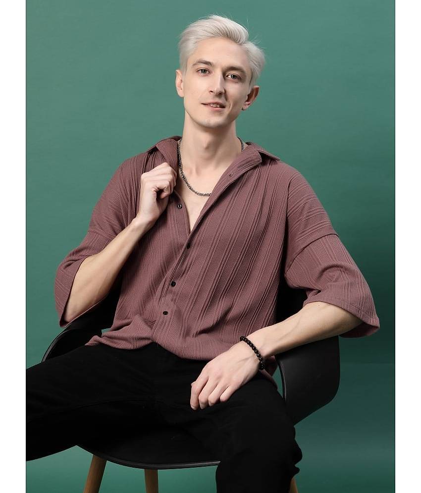 Rigo Cotton Blend Oversized Fit Solids Half Sleeves Men's Casual Shirt - Black ( Pack of 1 )