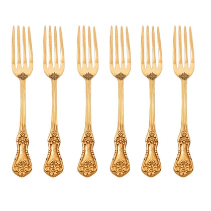 Indian Art Villa Brass Designer Fork, Tableware Home Hotel , Length:- 17.27 cm-6
